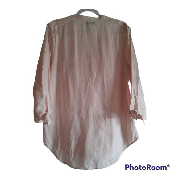 Kensie Jeans Striped Tie Sleeve Button Up Shirt - Picture 3 of 6